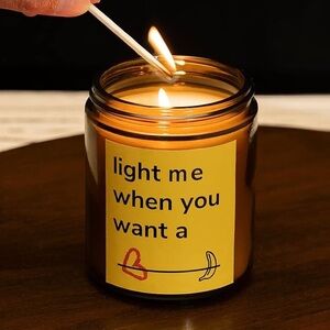 🪷Funny Soy Candle Lavender Amber Jar with 1 Cotton Wick, 45H Burn Time, 7oz